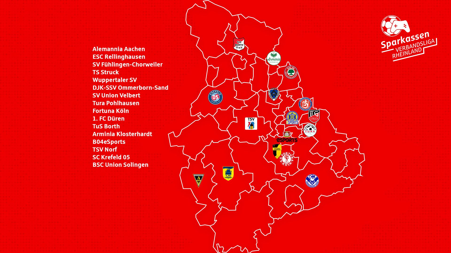 Das Teilnehmerfeld der Sparkassen Verbandsliga Rheinland ist komplett!